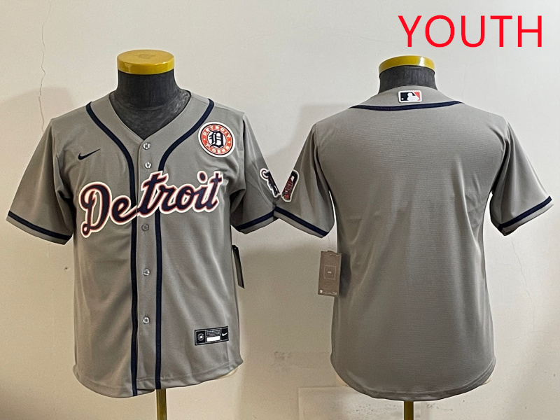 Youth 2025 Detroit Tigers blank grey Nike MLB jersey style 6->youth mlb jersey->Youth Jersey